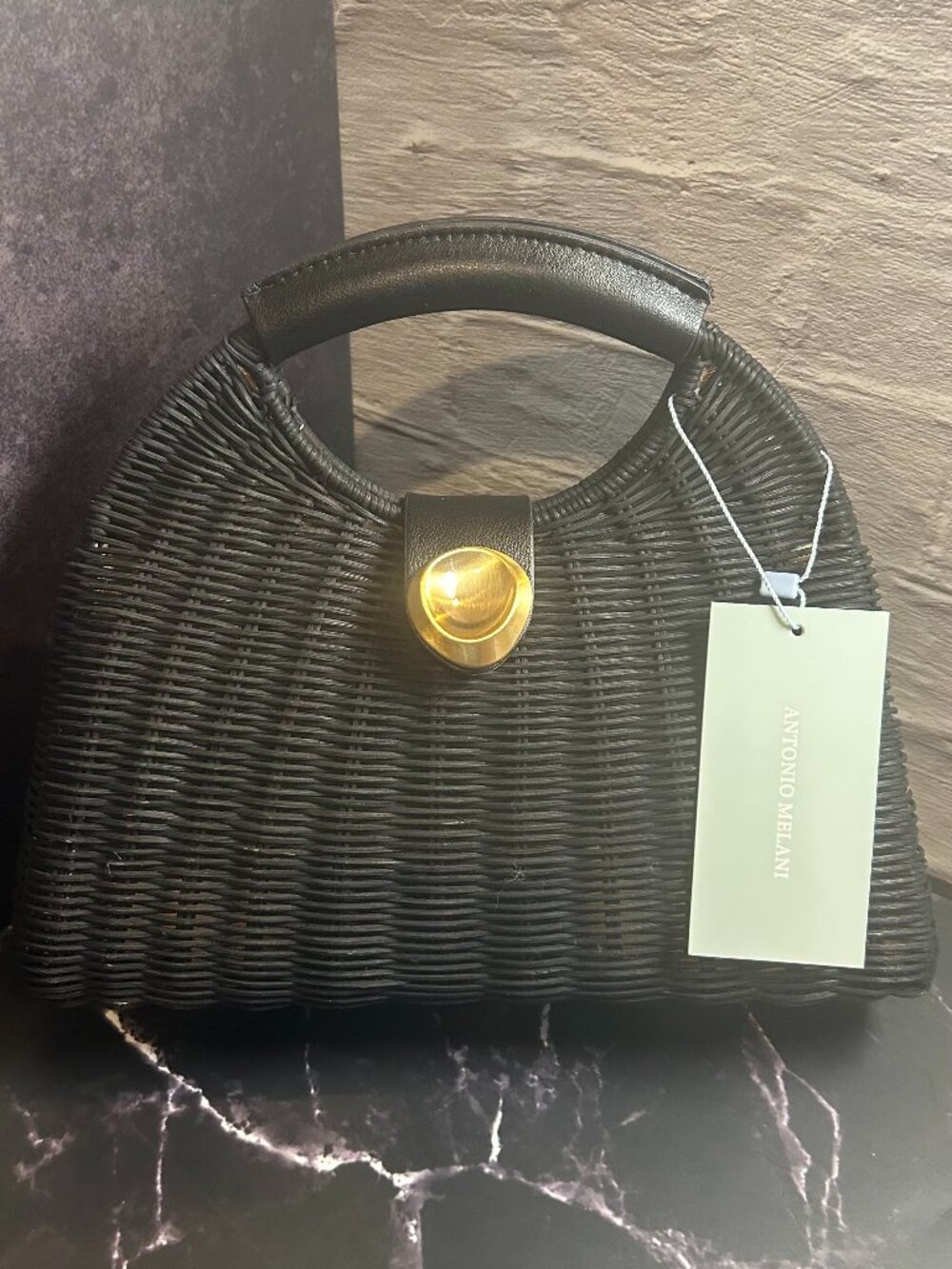 ANTONIO MELANI LENA STRAW CLUTCH